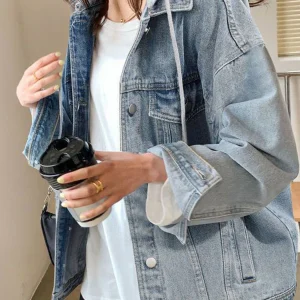Casual denim hoodie