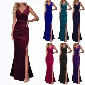 Sleeveless Elegant Long Dress w/side split