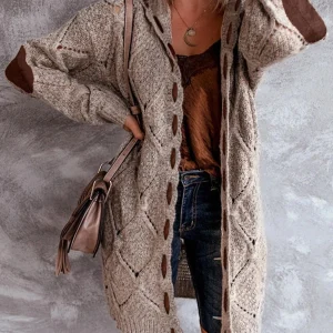 Plus Size Loose Hooded Cardigan
